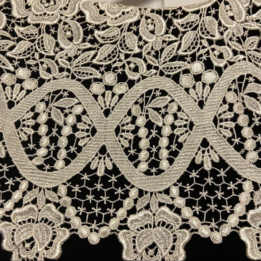 vintage jessica mcclintock velvet crochet detail long sleeves dress Size 4 - Picture 5 of 10